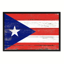 Load image into Gallery viewer, Puerto Rico Country National Flag Vintage Canvas Print with Picture Frame Home Decor Wall Art Collection Gift Ideas