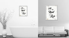 Load image into Gallery viewer, All You Need Is Love Vintage Saying Gifts Home Decor Wall Art Canvas Print with Custom Picture Frame