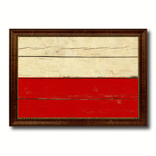 Load image into Gallery viewer, Poland & Polish Country Flag Vintage Canvas Print with Brown Picture Frame Home Decor Gifts Wall Art Decoration Artwork
