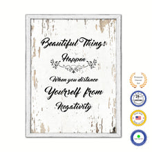 Load image into Gallery viewer, Beautiful Things Happen When You Distance Yourself Vintage Saying Gifts Home Decor Wall Art Canvas Print with Custom Picture Frame