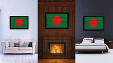 Load image into Gallery viewer, Bangladesh Country Flag Vintage Canvas Print with Black Picture Frame Home Decor Gifts Wall Art Decoration Artwork