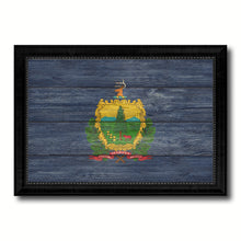 Load image into Gallery viewer, Vermont State Flag Texture Canvas Print with Black Picture Frame Home Decor Man Cave Wall Art Collectible Decoration Artwork Gifts