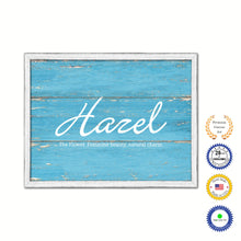 Load image into Gallery viewer, Harel White Wash Wood Frame Aqua Canvas Print Boutique Cottage Decor Shabby Chic Vintage Art