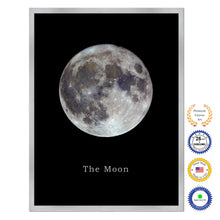 Load image into Gallery viewer, Moon Print on Canvas Planets of Solar System Silver Picture Framed Art Home Decor Wall Office Decoration