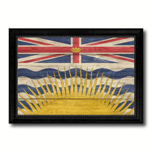 Load image into Gallery viewer, British Columbia Province City Canada Country Texture Flag Canvas Print Black Picture Frame