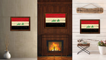 Load image into Gallery viewer, Iraq Country Flag Vintage Canvas Print with Brown Picture Frame Home Decor Gifts Wall Art Decoration Artwork