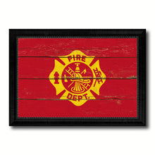 Load image into Gallery viewer, Fire Department Fire Fighter USA Flag Vintage Canvas Print with Black Picture Frame Home Decor Wall Art Decoration Gift Ideas
