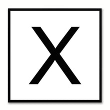 Load image into Gallery viewer, Alphabet X White Canvas Print Black Frame Kids Bedroom Wall Décor Home Art