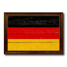 Load image into Gallery viewer, Germany Country Flag Vintage Canvas Print with Brown Picture Frame Home Decor Gifts Wall Art Decoration Artwork