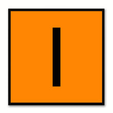 Load image into Gallery viewer, Alphabet I Orange Canvas Print Black Frame Kids Bedroom Wall Décor Home Art