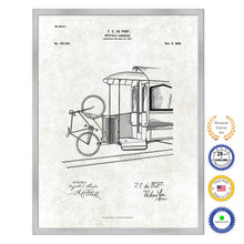 Load image into Gallery viewer, 1898 Bicycle Carrier Old Patent Art Print on Canvas Custom Framed Vintage Home Decor Wall Decoration Great for Gifts