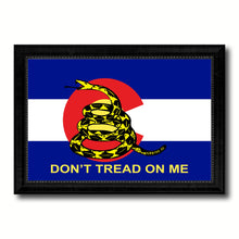 Load image into Gallery viewer, Gadsden Don't Tread On Me Colorado State Military Flag Canvas Print Black Picture Frame Gifts Home Decor Wall Art