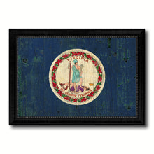 Load image into Gallery viewer, Virginia State Vintage Flag Canvas Print with Black Picture Frame Home Decor Man Cave Wall Art Collectible Decoration Artwork Gifts