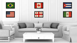 Georgia Country Flag Texture Canvas Print with Black Picture Frame Home Decor Wall Art Decoration Collection Gift Ideas
