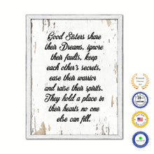 Load image into Gallery viewer, Good Sisters Share Their Dreams Ignore Vintage Saying Gifts Home Decor Wall Art Canvas Print with Custom Picture Frame