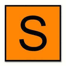 Load image into Gallery viewer, Alphabet S Orange Canvas Print Black Frame Kids Bedroom Wall Décor Home Art