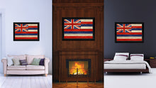 Load image into Gallery viewer, Hawaii State Flag Texture Canvas Print with Black Picture Frame Home Decor Man Cave Wall Art Collectible Decoration Artwork Gifts