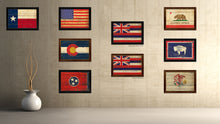 Load image into Gallery viewer, Hawaii State Vintage Flag Canvas Print with Black Picture Frame Home Decor Man Cave Wall Art Collectible Decoration Artwork Gifts