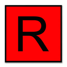 Load image into Gallery viewer, Alphabet R Red Canvas Print Black Frame Kids Bedroom Wall Décor Home Art