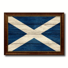 Load image into Gallery viewer, Scotland Country Flag Texture Canvas Print with Brown Custom Picture Frame Home Decor Gift Ideas Wall Art Decoration