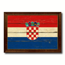 Load image into Gallery viewer, Croatia Country Flag Vintage Canvas Print with Brown Picture Frame Home Decor Gifts Wall Art Decoration Artwork