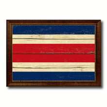 Load image into Gallery viewer, Costa Rica Country Flag Vintage Canvas Print with Brown Picture Frame Home Decor Gifts Wall Art Decoration Artwork