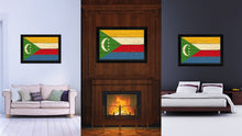 Load image into Gallery viewer, Comoros Country Flag Vintage Canvas Print with Black Picture Frame Home Decor Gifts Wall Art Decoration Artwork