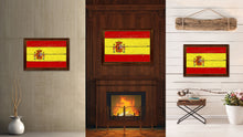 Load image into Gallery viewer, Spain Country Flag Vintage Canvas Print with Brown Picture Frame Home Decor Gifts Wall Art Decoration Artwork