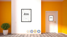 Load image into Gallery viewer, Jesus the name above all names - Philippians 2:9 Bible Verse Scripture Quote White Canvas Print with Picture Frame
