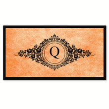 Load image into Gallery viewer, Alphabet Letter Q Orange Canvas Print, Black Custom Frame
