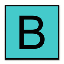 Load image into Gallery viewer, Alphabet B Aqua Canvas Print Black Frame Kids Bedroom Wall Décor Home Art