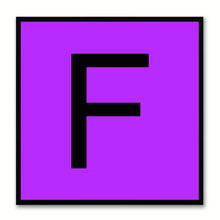 Load image into Gallery viewer, Alphabet F Purple Canvas Print Black Frame Kids Bedroom Wall Décor Home Art