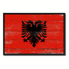Load image into Gallery viewer, Albania Country National Flag Vintage Canvas Print with Picture Frame Home Decor Wall Art Collection Gift Ideas