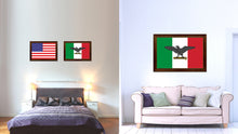 Load image into Gallery viewer, Italy War Eagle Italian Flag Canvas Print with Brown Picture Frame Home Decor Wall Art Gift Ideas