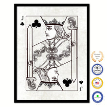 Load image into Gallery viewer, One Eye Jack Clover Poker Decks of Vintage Cards Print on Canvas Black Custom Framed