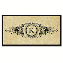 Load image into Gallery viewer, Alphabet Letter K Brown Canvas Print, Black Custom Frame