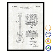 Load image into Gallery viewer, 1951 Fender Guitar Bridge and Pickup Assembly Old Patent Art Print on Canvas Custom Framed Vintage Home Decor Wall Decoration Great for Gifts