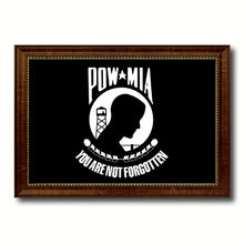 Load image into Gallery viewer, Pow Mia Military Flag Canvas Print with Brown Picture Frame Home Decor Wall Art Gift Ideas