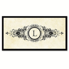 Load image into Gallery viewer, Alphabet Letter L White Canvas Print, Black Custom Frame