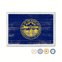 Load image into Gallery viewer, Nebraska State Flag Shabby Chic Gifts Home Decor Wall Art Canvas Print, White Wash Wood Frame