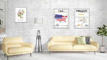Load image into Gallery viewer, Rhode Island Flag Gifts Home Decor Wall Art Canvas Print with Custom Picture Frame