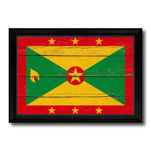 Load image into Gallery viewer, Grenada Country Flag Vintage Canvas Print with Black Picture Frame Home Decor Gifts Wall Art Decoration Artwork