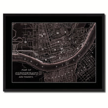 Load image into Gallery viewer, Cincinnati Vintage Vivid Sepia Map Canvas Print, Picture Frames Home Decor Wall Art Decoration Gifts