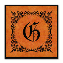 Load image into Gallery viewer, Alphabet G Orange Canvas Print Black Frame Kids Bedroom Wall Décor Home Art