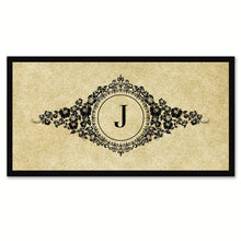 Load image into Gallery viewer, Alphabet Letter J Brown Canvas Print, Black Custom Frame