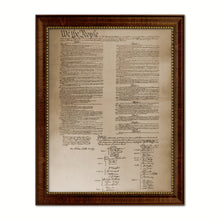 Load image into Gallery viewer, Constitution We The People Canvas Print Home Decor Wall Art, Sepia, Brown Framed