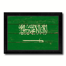 Load image into Gallery viewer, Saudi Arabia Country Flag Vintage Canvas Print with Black Picture Frame Home Decor Gifts Wall Art Decoration Artwork
