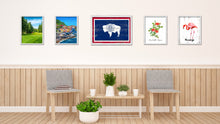 Load image into Gallery viewer, Wyoming State Flag Shabby Chic Gifts Home Decor Wall Art Canvas Print, White Wash Wood Frame