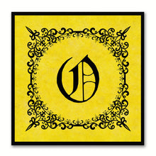 Load image into Gallery viewer, Alphabet O Yellow Canvas Print Black Frame Kids Bedroom Wall Décor Home Art
