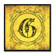 Load image into Gallery viewer, Alphabet G Yellow Canvas Print Black Frame Kids Bedroom Wall Décor Home Art